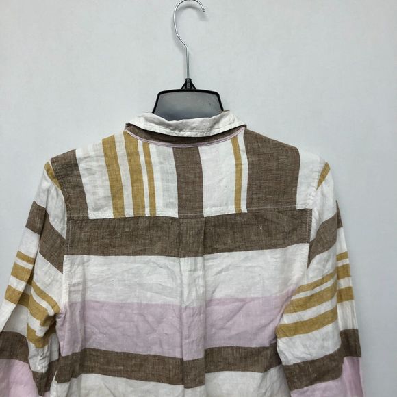 Rachel Zoe Women 100% Linen Button Up Tunic Shirt Top Blouse Size Medium B207 -9 - Picture 12 of 13